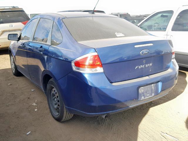 1FAHP34NX8W150265 - 2008 FORD FOCUS S/SE BLUE photo 3