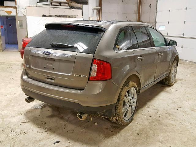 2FMDK3KC2DBC96157 - 2013 FORD EDGE LIMIT BEIGE photo 4