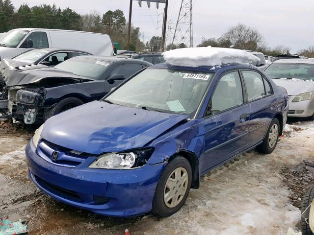 2HGES16304H625380 - 2004 HONDA CIVIC DX V BLUE photo 2