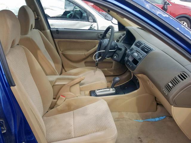 2HGES16304H625380 - 2004 HONDA CIVIC DX V BLUE photo 5