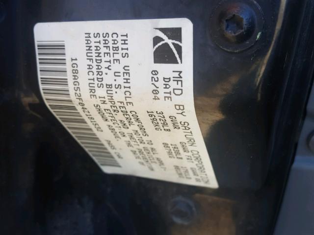 1G8AG52F04Z181532 - 2004 SATURN ION LEVEL 黑色 照片 10