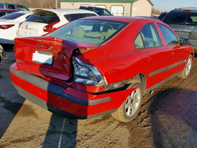YV1RS61R412036503 - 2001 VOLVO S60 RED photo 4