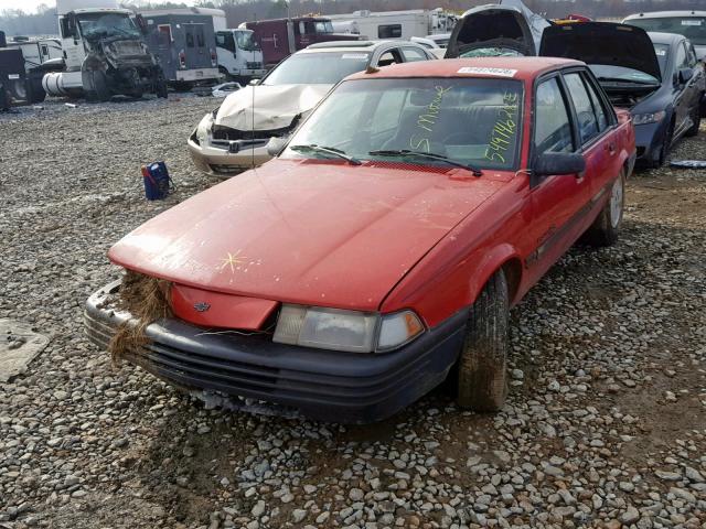 1G1JC5440P7338045 - 1993 CHEVROLET CAVALIER V RED photo 2