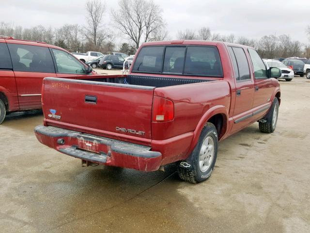 1GCDT13X74K116264 - 2004 CHEVROLET S TRUCK S1 RED photo 4