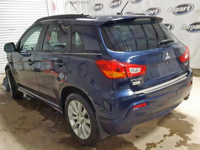 JA4AP4AU0BZ013333 - 2011 MITSUBISHI OUTLANDER BLUE photo 3