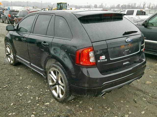 2FMDK4AK8BBA37619 - 2011 FORD EDGE SPORT BLACK photo 3