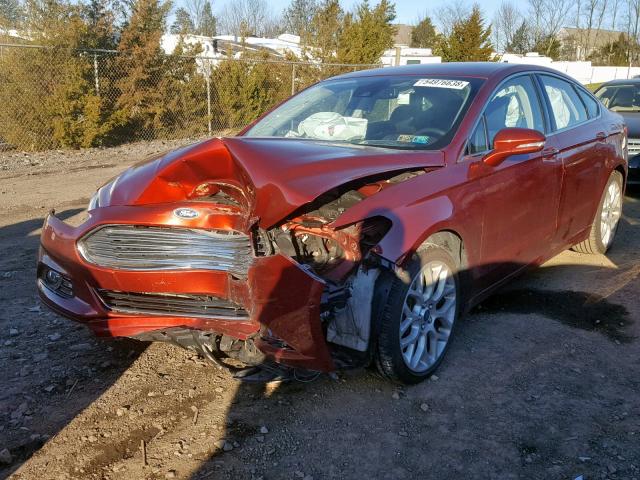 3FA6P0D90ER205832 - 2014 FORD FUSION TIT RED photo 2