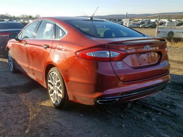 3FA6P0D90ER205832 - 2014 FORD FUSION TIT RED photo 3