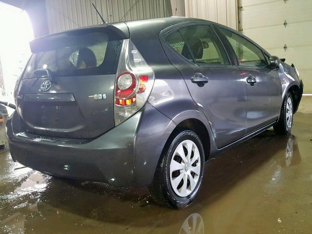 JTDKDTB30D1054839 - 2013 TOYOTA PRIUS C GRAY photo 4