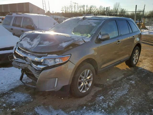 2FMDK3JC9CBA92150 - 2012 FORD EDGE SEL GRAY photo 2