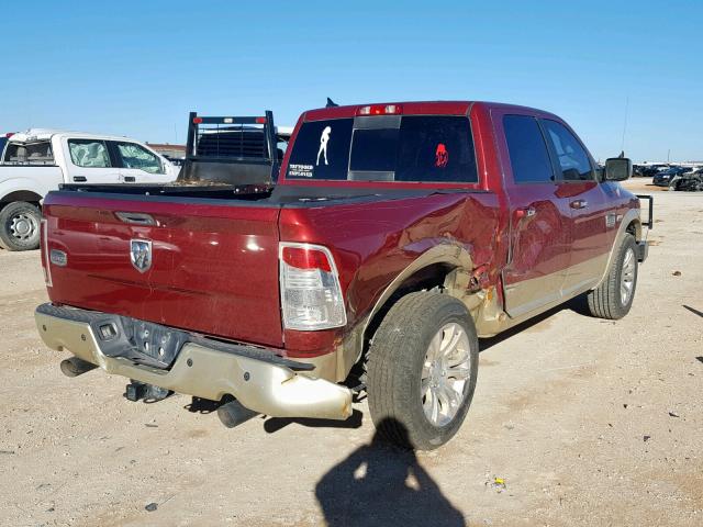 1C6RR6PT6DS532516 - 2013 RAM 1500 LONGH MAROON photo 4