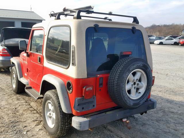 1J4FA29P1YP768022 - 2000 JEEP WRANGLER / RED photo 3