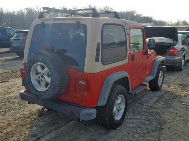 1J4FA29P1YP768022 - 2000 JEEP WRANGLER / RED photo 4