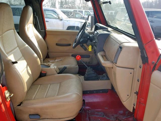 1J4FA29P1YP768022 - 2000 JEEP WRANGLER / RED photo 5