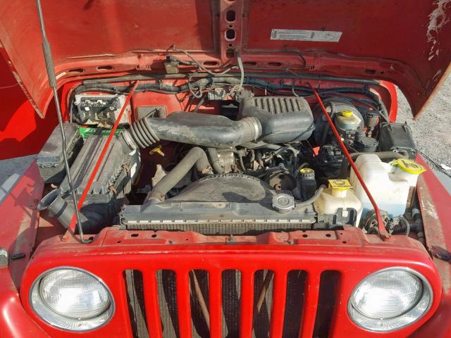 1J4FA29P1YP768022 - 2000 JEEP WRANGLER / RED photo 7