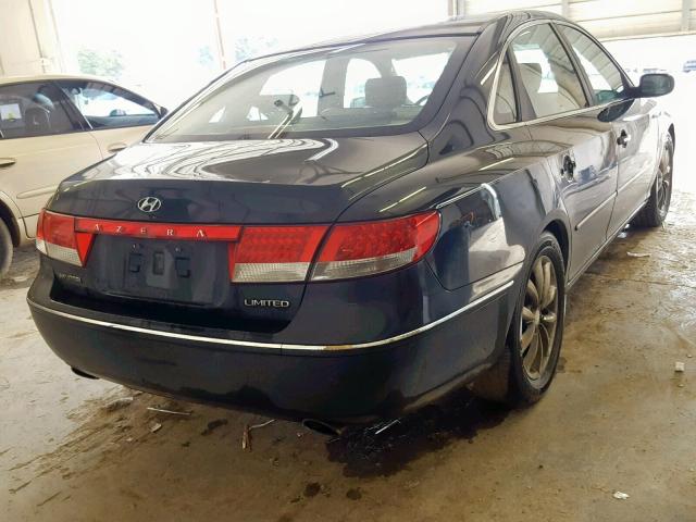 KMHFC46F76A103872 - 2006 HYUNDAI AZERA SE BLACK photo 4