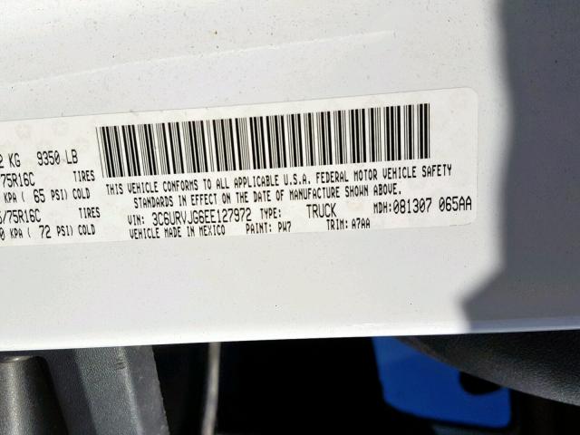 3C6URVJG6EE127972 - 2014 RAM PROMASTER 白色 照片 10