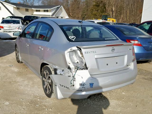 3N1AB6AP3CL763752 - 2012 NISSAN SENTRA 2.0 SILVER photo 3