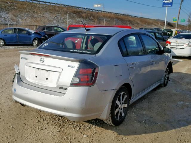 3N1AB6AP3CL763752 - 2012 NISSAN SENTRA 2.0 SILVER photo 4