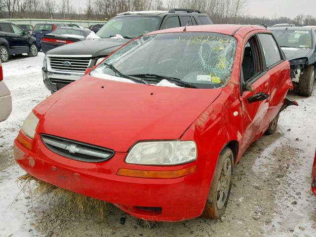KL1TD62625B488800 - 2005 CHEVROLET AVEO BASE Қызыл фото 2