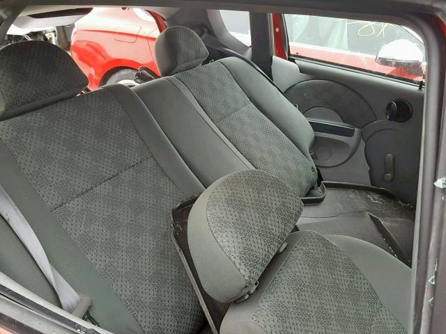 KL1TD62625B488800 - 2005 CHEVROLET AVEO BASE Қызыл фото 6