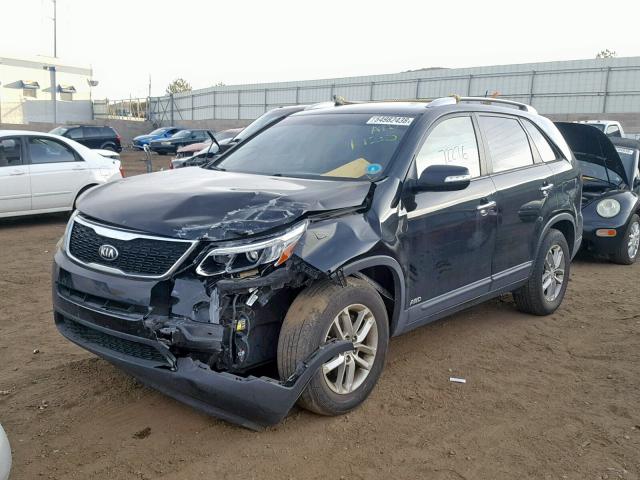 5XYKTDA75EG497535 - 2014 KIA SORENTO LX BLACK photo 2