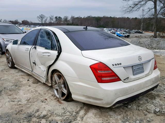 WDDNG7BB5AA290603 - 2010 MERCEDES-BENZ S 550 WHITE photo 3