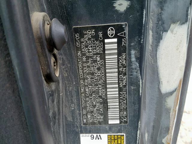 JTKDE177560065133 - 2006 TOYOTA SCION TC 石墨色 照片 10