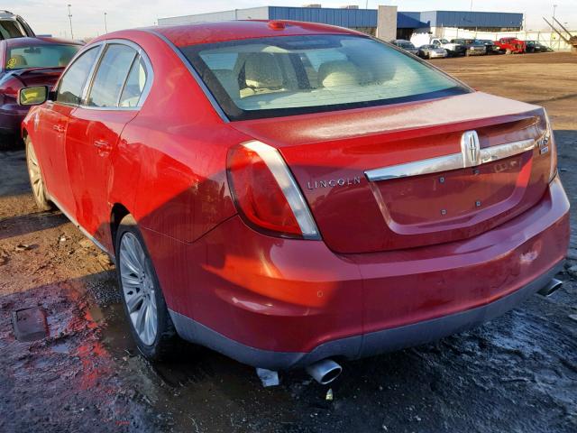 1LNHM94RX9G616910 - 2009 LINCOLN MKS RED photo 3