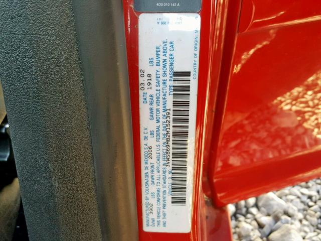 3VWSB69M82M152391 - 2002 VOLKSWAGEN JETTA GLS RED photo 10