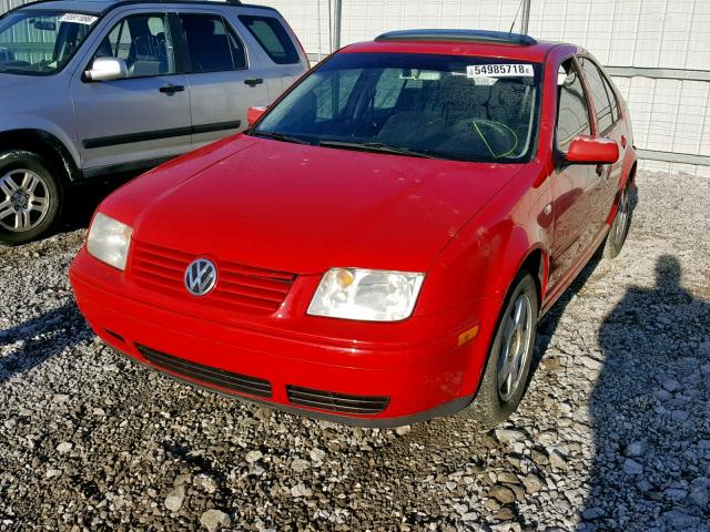 3VWSB69M82M152391 - 2002 VOLKSWAGEN JETTA GLS RED photo 2