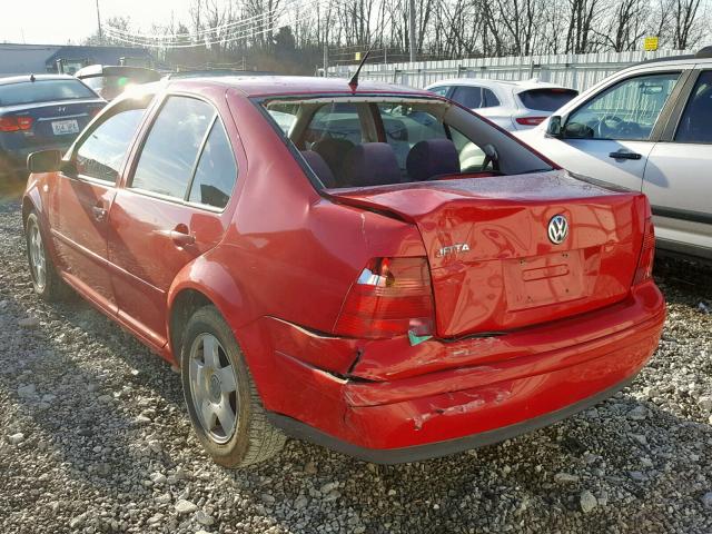 3VWSB69M82M152391 - 2002 VOLKSWAGEN JETTA GLS RED photo 3