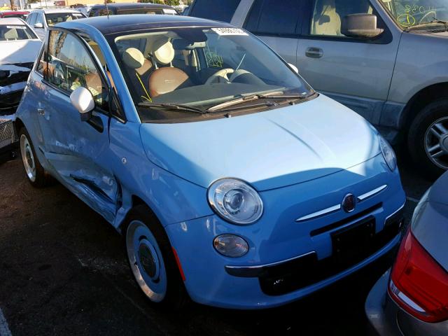 3C3CFFCR7ET301002 - 2014 FIAT 500 LOUNGE BLUE photo 1