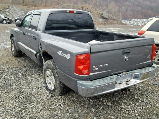 1D7HW48N26S502164 - 2006 DODGE DAKOTA QUA GRAY photo 3