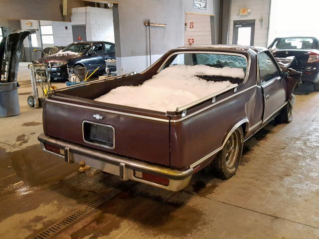 1GCCW80H0ER211721 - 1984 CHEVROLET EL CAMINO BURGUNDY photo 4