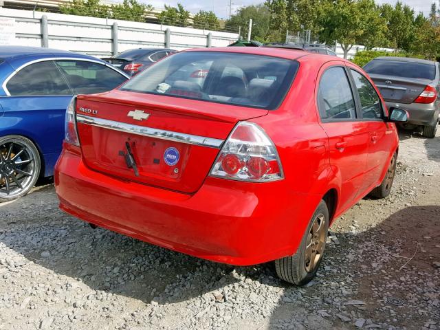 KL1TD5DE0AB083981 - 2010 CHEVROLET AVEO LS RED photo 4