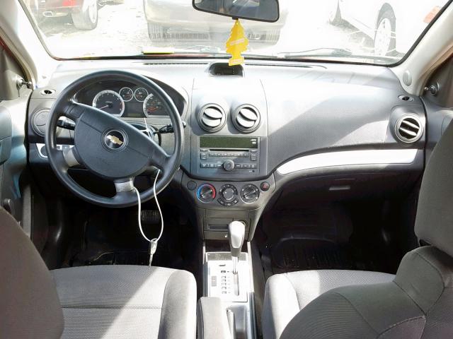 KL1TD5DE0AB083981 - 2010 CHEVROLET AVEO LS RED photo 9