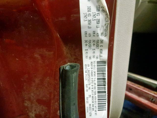 1J8HG58P97C621770 - 2007 JEEP COMMANDER Qırmızı foto 10