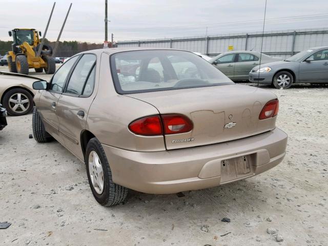 1G1JC524027101910 - 2002 CHEVROLET CAVALIER B GOLD photo 3