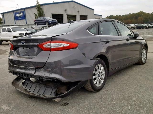 3FA6P0G7XFR236341 - 2015 FORD FUSION S GRAY photo 4