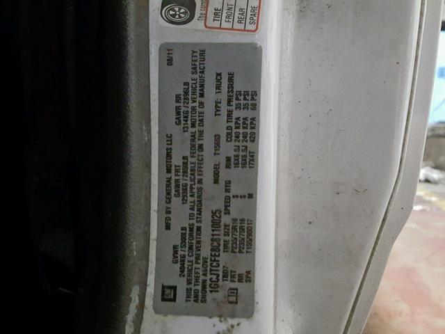 1GCJTCFE8C8110025 - 2012 CHEVROLET COLORADO L WHITE photo 10