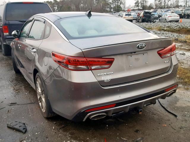 5XXGV4L2XGG115654 - 2016 KIA OPTIMA SXL GRAY photo 3