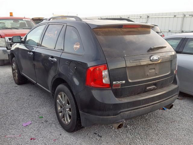 2FMDK4JC8BBA12664 - 2011 FORD EDGE SEL BLACK photo 3