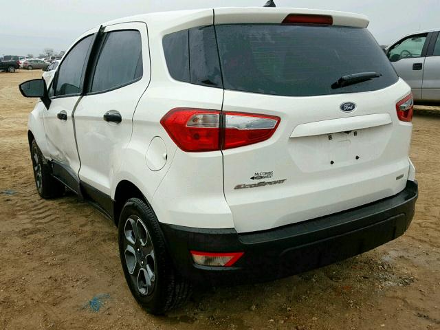 MAJ3P1RE4JC185642 - 2018 FORD ECOSPORT S WHITE photo 3