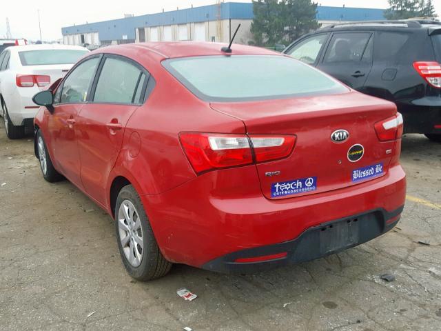 KNADM4A36D6171650 - 2013 KIA RIO LX RED photo 3