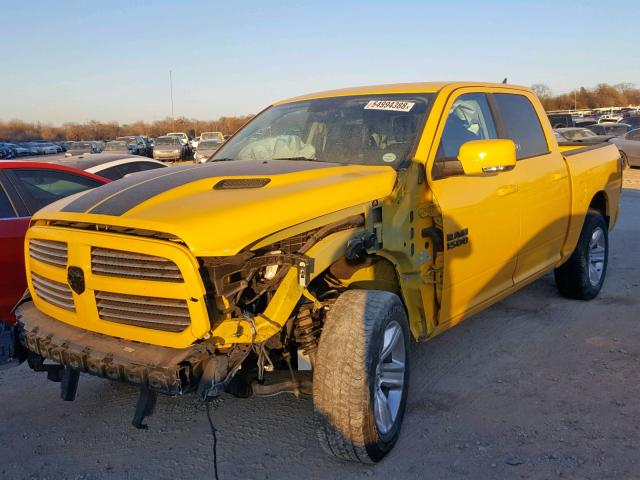 1C6RR7MT0G5380666 - 2016 RAM RAM TRUCK YELLOW photo 2