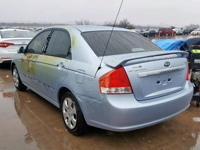 KNAFE121885541025 - 2008 KIA SPECTRA EX BLUE photo 3