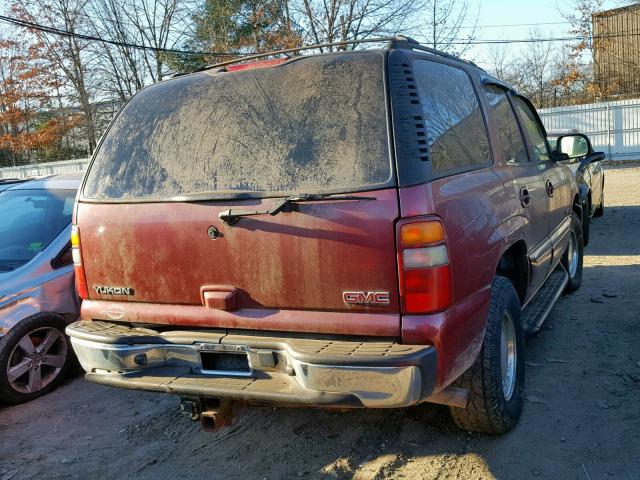 1GKEK13T83J309858 - 2003 GMC YUKON MAROON photo 4