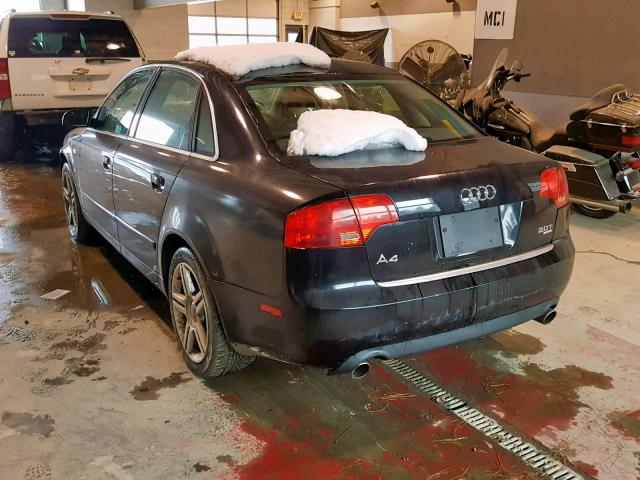 WAUDF78E37A254652 - 2007 AUDI A4 2.0T QU BLACK photo 3