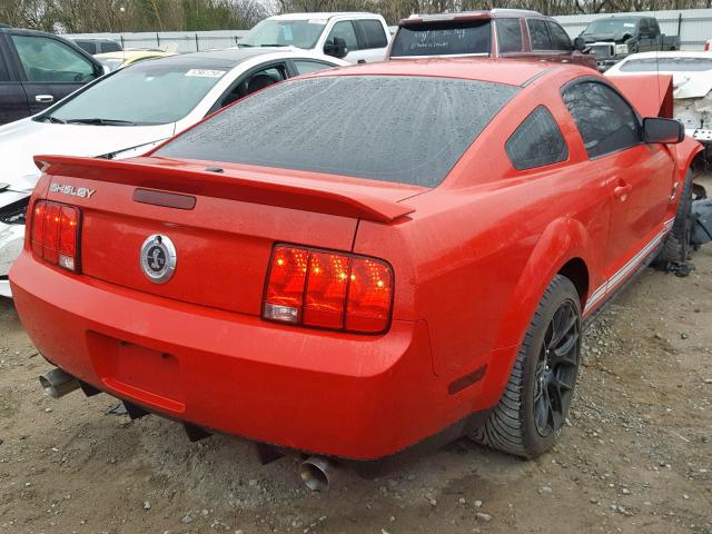 1ZVHT88SX75256350 - 2007 FORD MUSTANG SH RED photo 4